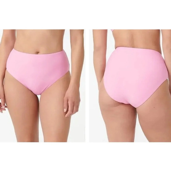 New! J. Crew Pink High Cut Waist Bikini Bottom 21520 - Picture 1 of 8